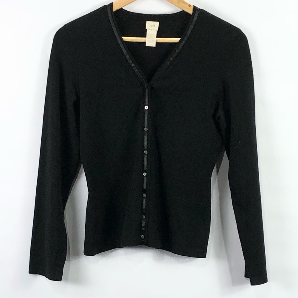 J. Jill black button up sweater cardigan